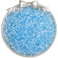 Perles oeil de chat bleu clair 4mm en verre avec texture soie dans un plateau métallique - Bleu / 4mm Trou environ 1mm 10g/Paquet