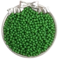 Polished 4mm bright green glass seed beads for DIY jewelry making in a silver metal tray - 4mm (10g/Pack) / Porcelain Green