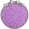 Perles de rocaille en verre lavande mat pour bijoux DIY dans un plateau argenté - 4mm Trou Env. 0.5mm 10g/Paquet Env. 110pcs / Violet foncé