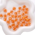 Cuentas de vidrio naranja de 12x8mm con rosas para hacer joyas artesanales - 1 Pieza por Paquete / Naranja Floral (12x8mm)
