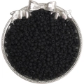 Perles de rocaille noires mates pour bijoux DIY présentées sur un plateau argenté - 4mm Trou Env. 0.5mm 10g/Paquet Env. 110pcs / Noir