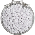 Perles rondes plates en acrylique blanc 4x7mm pour bracelets DIY sur plateau - 50 Pcs/Paquet / Blanc