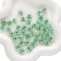 Cuentas de vidrio 12x8mm verde claro con lunares blancos para pulseras DIY - 1 Pieza por Paquete / Verde con Lunares (12x8mm)