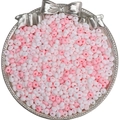 Perles de rocaille mates roses et blanches dans un plateau argenté pour bijoux DIY - 4mm Trou Env. 0.5mm 10g/Paquet Env. 110pcs / Série Rose