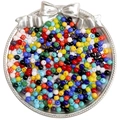 Colorful 4mm glass seed beads for DIY jewelry in a decorative silver plate - 4mm (10g/Pack) / Solid Round Beads Mixed Colors