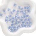 Cuentas de vidrio azul claro de 12x8mm con lunares blancos para bisutería artesanal - 1 Pieza por Paquete / Azul con Lunares (12x8mm)