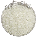 Perles de verre œil de chat blanches 4mm pour bijoux DIY sur plateau argenté - Blanc Cassé / 4mm Trou environ 1mm 10g/Paquet
