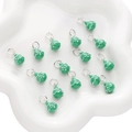 Green enamel pear-shaped Christmas pendants with white wave patterns for DIY jewelry making - Green Bulb Style (#01) / 1 Piece/Pack (9x15mm) / Green