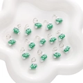 Green Christmas boot alloy charms with white dots and metal loops for DIY jewelry making - Green Polka Dot Christmas Sock Style (#03) / 1 Piece/Pack (12x12mm) / Green