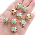 Blue and white enamel sakura flower bead charms for DIY jewelry making and bracelets - 14mm (5 Pieces/Pack) / Blue