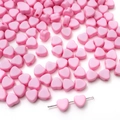 7mm matte rosa Herzperlen aus Acryl für DIY handgemachte Armbänder und Schmuck - 50 Stück/Packung (7mm) / Rosa