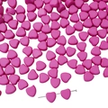 Matte magentafarbene Acrylperlen in Herzform für DIY-Schmuck und Bastelarbeiten - 50 Stück/Packung (7mm) / Fuchsia