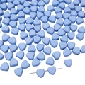 Hellblaue matte Acryl-Herzperlen mit horizontalen Löchern für DIY-Schmuck und Bastelarbeiten - 50 Stück/Packung (7mm) / Blau