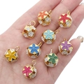 Colorful enamel flower hollow ball pendants for DIY jewelry making held in palm - 14mm (10 Pieces/Pack) / Mixed Random