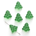 Cuentas de vidrio de árbol de Navidad verde translúcido 15x16mm para joyas - 15x16mm (10 Piezas/Paquete) / Verde
