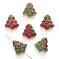 15x16mm red and green Christmas tree glass beads for DIY jewelry and necklace making - 15x16mm (10 Pieces/Pack) / Red and Green