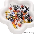 50 stuks Halloween harsbedeltjes met pompoen- en spookmotieven voor DIY haarklemmen - Stijl 03 Halloween-thema / 20 Stuks/Verpakking (Ongeveer 8-11mm)