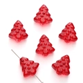 Bright red Christmas tree shaped glass beads for DIY necklaces and jewelry making - 15x16mm (10 Pieces/Pack) / Red