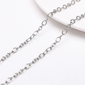 Chaîne à maillons en acier inoxydable argenté pour la création de bijoux DIY - Chaîne en O arrondie classique (#07) / 1 Mètre/Paquet