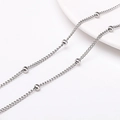 Chaîne à billes en acier inoxydable argent poli pour accessoires de bijoux DIY - Chaîne à billes embellie de petites perles polies (#10) / 1 Mètre/Paquet