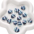 Hand-painted tropical fish ceramic beads in blue and pink marble finish for DIY jewelry - Tropical Fish 21x17mm (1 Piece/Pack) / Deep Blue-Green