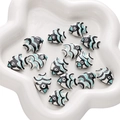 Blue and white hand-painted tropical fish ceramic beads for DIY jewelry making - Tropical Fish 21x17mm (1 Piece/Pack) / Black and White