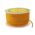 Goldene Nylonschnur auf Spule für DIY-Schmuckherstellung und chinesische Knoten - Dreisträngiges geflochtenes Seil / 2,5 mm (11 m/Rolle) / Goldgelb und Gold