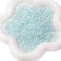 Perles de rocaille en verre œil de chat bleu d'eau avec revêtement arc-en-ciel AB - Aqua