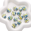 Handmade ceramic tropical fish beads in yellow and blue stripes for DIY jewelry making - Tropical Fish 21x17mm (1 Piece/Pack) / White Yellow and Blue