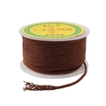 Brown nylon cord roll for DIY braiding, 2-2.5mm ruyi thread on a white spool - Solid Braided Rope / 2.5mm (11m/Roll) / Coffee