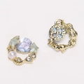 Starfish and purple marble charms with gold alloy frame for DIY jewelry making - Starfish Shell (Gold)