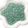 Perles de rocaille vert menthe en verre œil de chat avec finition irisée AB pour DIY - Bleu Printemps