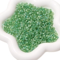 Perles de rocaille en verre œil de chat vert clair irisées pour bijoux DIY - Vert Émeraude