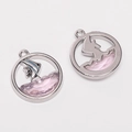 Rosa Fisch-Anhänger aus Harz mit Silberlegierung für DIY-Schmuck und Handyketten - Kleiner Fisch Rosa (Weiß K)