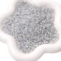 Perles de rocaille en verre Aurora AB gris iridescent pour la création de bijoux - Gris