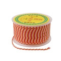 Red, yellow, and white tricolor braided nylon cord on a spool for DIY jewelry making - Mixed Color Braided Rope / 2mm (16m/Roll) / Red Sun Floral