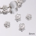 8mm hollow silver flower spacer beads and bead caps for DIY jewelry making - 8mm / Style #04 / 50 Pieces
