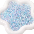 Mélange de perles en verre œil de chat bleu, lilas et blanc dans un plateau en étoile - Ciel Bleu Nuages Blancs
