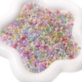 Perles en verre œil de chat aurore colorées pour bijoux DIY dans un plat en étoile - Mélange Aléatoire