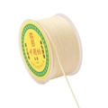 Fil de nylon blanc crème sur bobine transparente pour nœuds DIY et tissage de bijoux - 2mm 16m/Rouleau / Beige