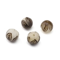Handgesneden lotus groen sandelhout kralen in vintage bruin en ivoor voor DIY - Lotus met Huid (Bodhi Wortel) / 1 Stuk/Verpakking (12mm) / Twee kleuren