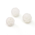 Drie witte lotus gesneden kralen van glad materiaal voor DIY sieraden kettingen - Witte Lotus (Bodhi Wortel) / 1 Stuk/Verpakking (12mm) / Wit