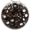 Gepolijste donkerbruine houten ringkralen met natuurlijke nerven voor DIY sieraden - Kleine Houten Ring / 5 Stuks/Verpakking (17x7mm) / Donkerbruin