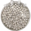 DIY cream white star moon bodhi seed beads with brown spots for jewelry making - Star and Moon Bodhi Seed / 10 Pieces/Pack (8x7mm) / Off White