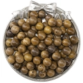 Natural brown wood beads with grain for DIY jewelry making in silver bow tray - Green Sandalwood Round Beads / 10 Pieces/Pack (10mm) / Brown Texture