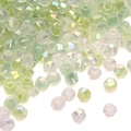 Perles en cristal facetté vert clair avec revêtement AB pour bijoux DIY artisanat - 10g/Paquet (Environ 135 Pièces) / Série Vert Clair