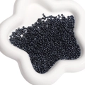 Deep blue glossy glass seed beads for DIY jewelry displayed in a white star-shaped bowl - 20g/Pack (Approx. 500 Pcs) / Black / 3mm