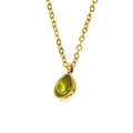 Collier de luxe doré pour femme avec un pendentif en zircon vert vif en forme de goutte - Or Pierre Vert Olive