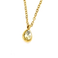 Détails du collier doré de luxe avec zircon en goutte d'eau et fine chaîne élégante - Or Gemme Jaune Clair