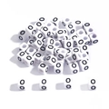 White 6x6mm acrylic cube beads with black letter O for DIY jewelry and necklaces - Letter O